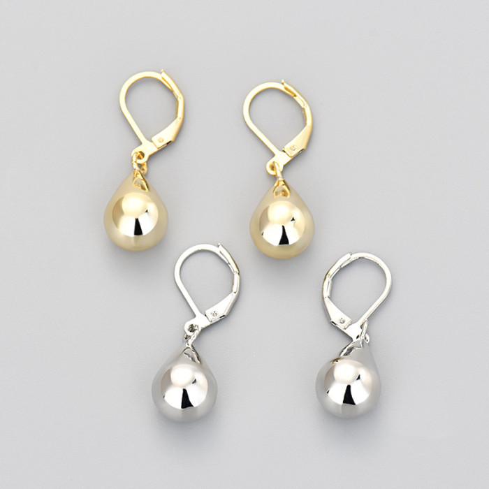 Simple Style Textured Round Ball Hollow Earrings Niche Design Water Drop Pendant Earrings Versatile Fashionable Earrings