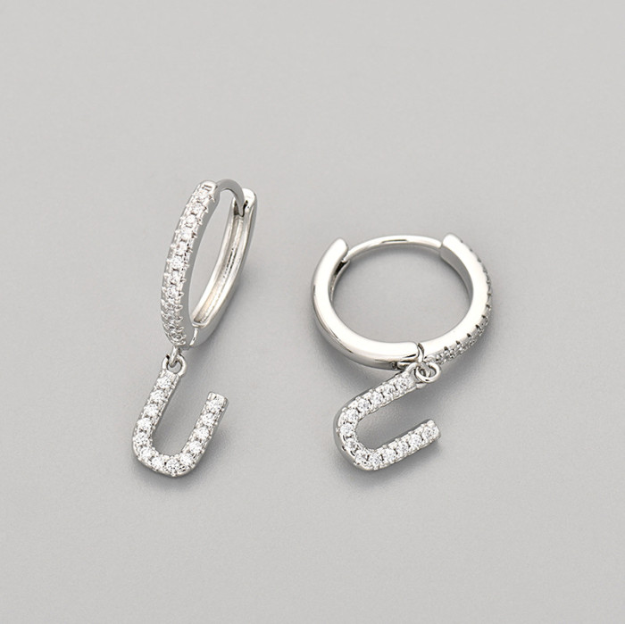 Foreign Trade 26 English Letter Earrings Cross-Border Hot Selling Design Sense Elegant Light Luxury Earrings Ear Jewelry
