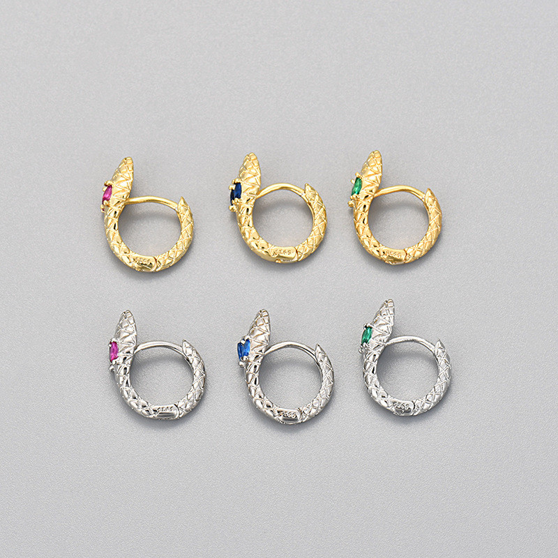 European and American Cross-Border Retro Snake Personality Light Luxury Earrings Niche Texture Hoop Earrings Exotic Snake Shape 9 Earrings Hot Girl Style