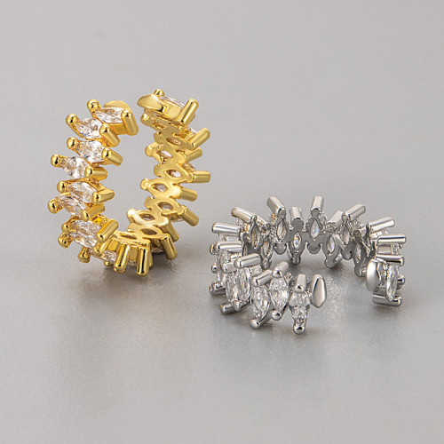 European and American Cross-Border Minimalist Retro Zircon Ear Cuff Earrings for Women Simple Versatile Niche Style Fashionable Non-Pierced
