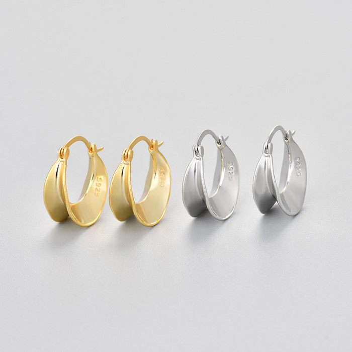 Korean Style Dongdaemun Irregular Minimalist Earrings Foreign Trade Cross-Border Cool Style Simple Versatile Earrings Fashionable High-End Feel