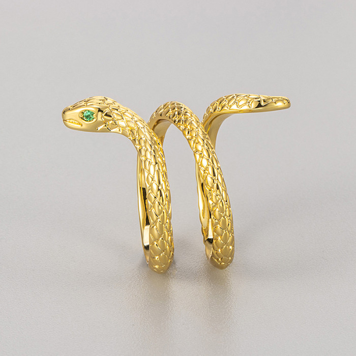 European and American Cross-Border Snake Ring Niche Design Light Luxury High-End Fashion Personality Minimalist Style Index Finger Ring Unique Ring