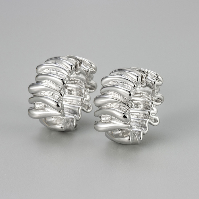 High-end Luxury Irregular Earrings New Hot-selling Pleated Earrings for Women Niche Design Fashion Versatile Ear Acce...
