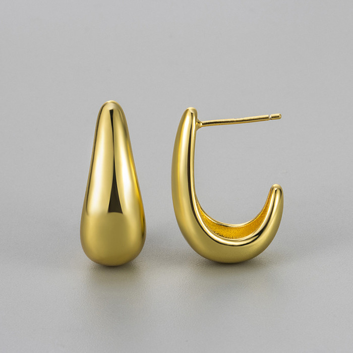 Elegant Large Water Drop Earrings Personality Simple Niche Hot-Selling Jewelry Stud Earrings Accessories Hoop Earrings