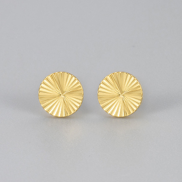 New Simple Retro Earrings Fashion Niche Design Car Flower Laser Round Earrings for Women New Trendy Temperament