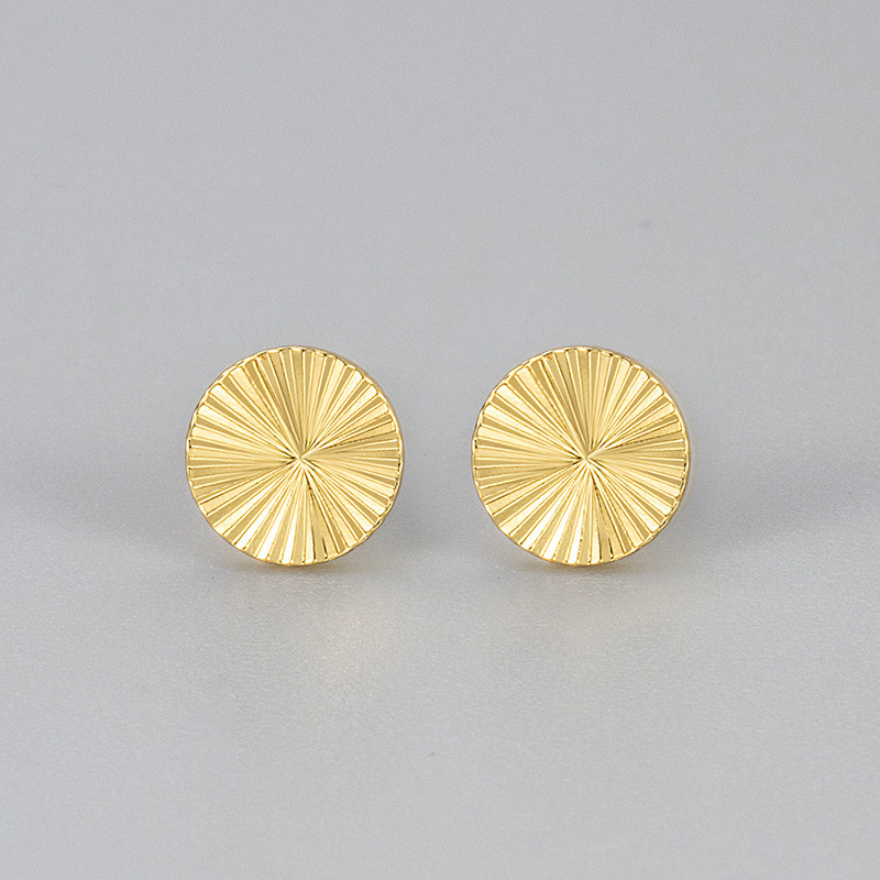 New Simple Retro Earrings Fashion Niche Design Car Flower Laser Round Earrings for Women New Trendy Temperament