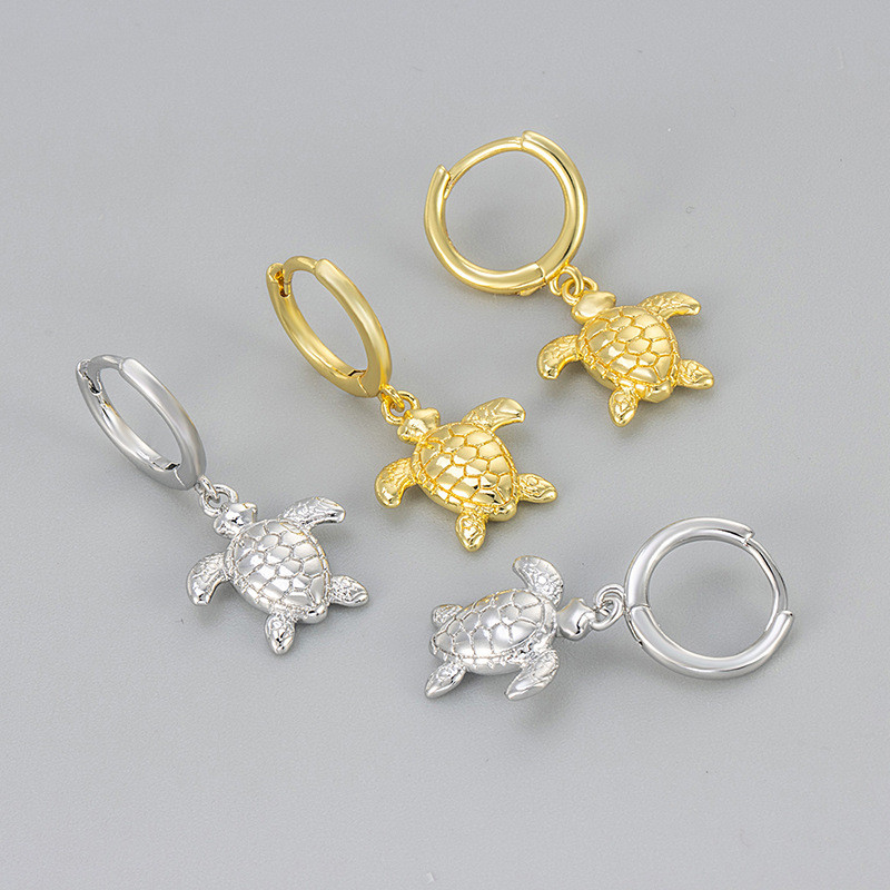 2025 New Summer Turtle Earrings Creative Cute Daily Fresh Versatile Ocean Beach Earrings for Women