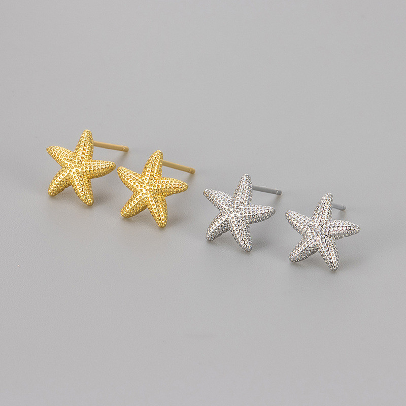 New Beach Style Fresh Personality Starfish Earrings High-end Simple Versatile Niche Design Earrings Jewelry