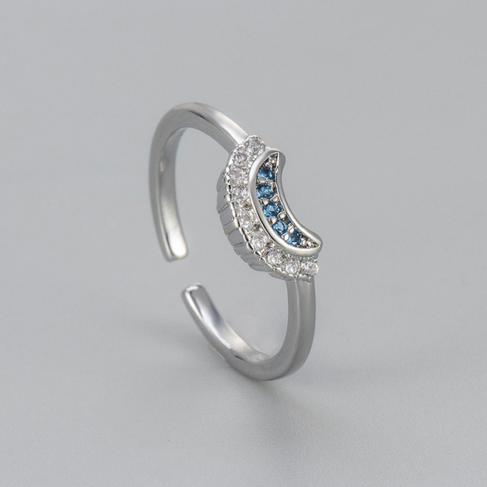 Style Simple Design Sun and Moon Shining Together Layered Two-Tone Unisex Stone-Studded Sun and Moon High-End Feel,...