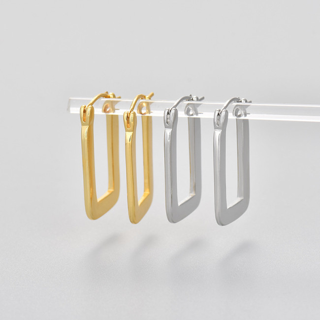 Geometric Rectangle Earrings 2024 New Hot-Selling Women's Unique Versatile Niche Design Earrings High-End Ear Jewelry