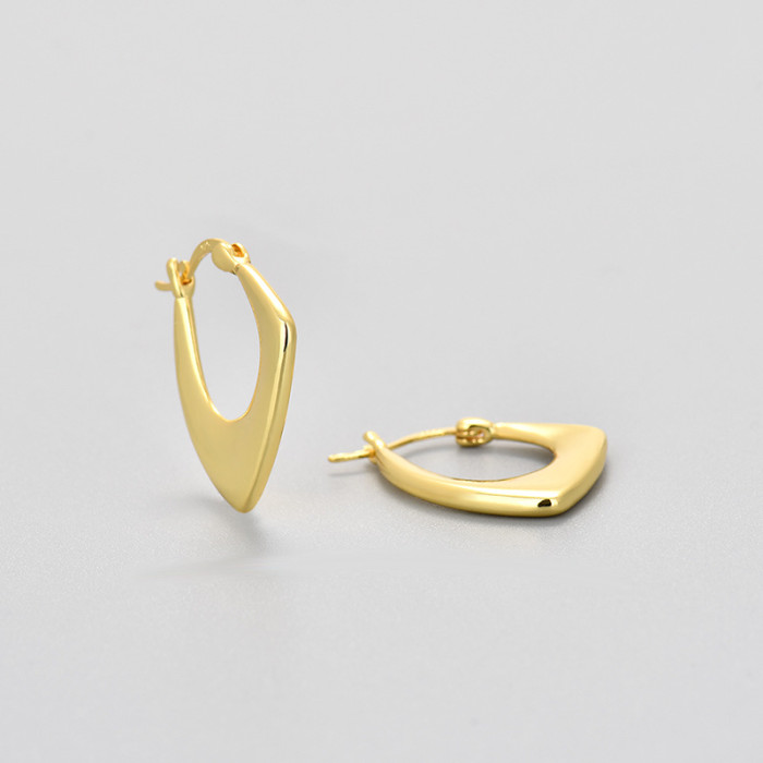 Geometric Small Earrings for Women, Niche Design, Personality, Elegant, Simple, Versatile, High-End Feel, Hoop Earrin...