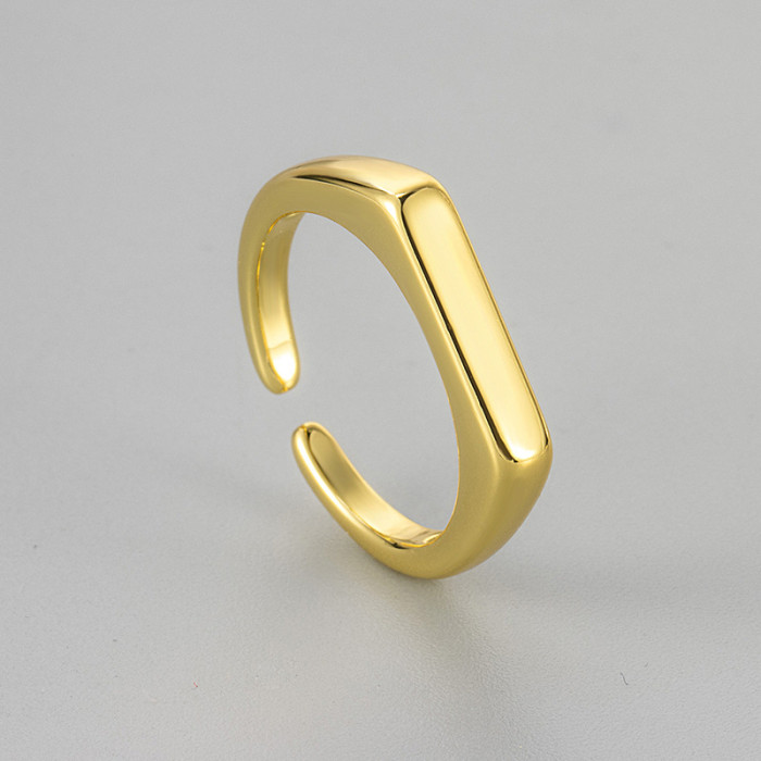New Simple Smooth Ring Niche Design High-end Light Luxury Fashion Women's Geometric Smooth Plain Open Adjustable Ring