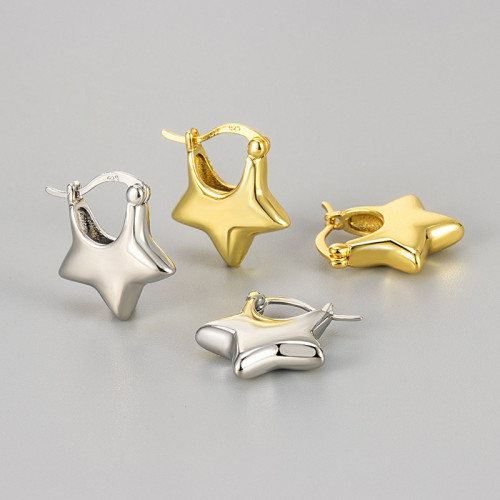 European and American Cross-Border Minimalist Style Star Earrings Niche Design 2024 New Trendy Elegant Versatile Earrings