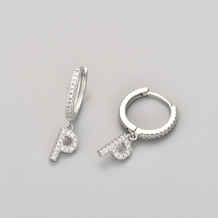 Foreign Trade 26 English Letter Earrings Cross-Border Hot Selling Design Sense Elegant Light Luxury Earrings Ear Jewelry