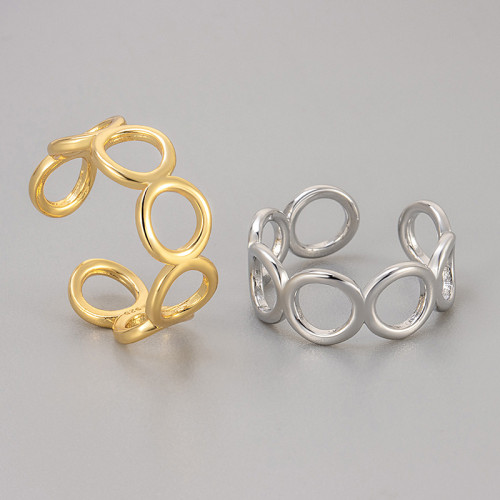 European and American Cross-Border Korean Circle Ring 2024 New Style Personality Geometric Open Diamond Index Finger Fashion Versatile