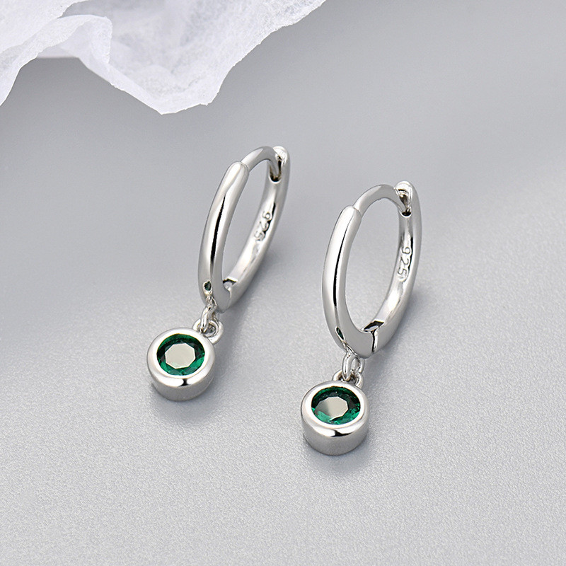 European and American Geometric Round Zircon Earrings for Women Simple Versatile Elegant Trendy Korean Style Creative Circle Earrings