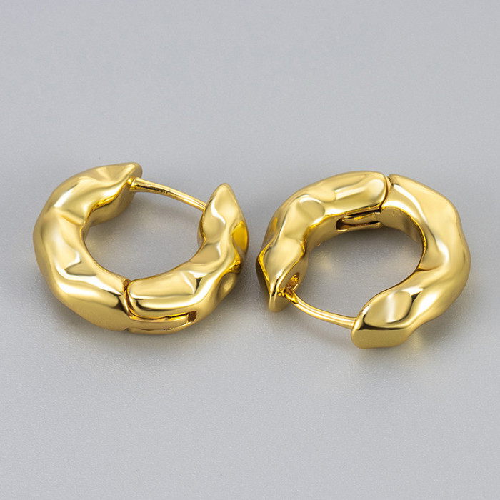 Irregular Round Earrings Girl's Temperament Unique High-End Vintage Hoop Earrings