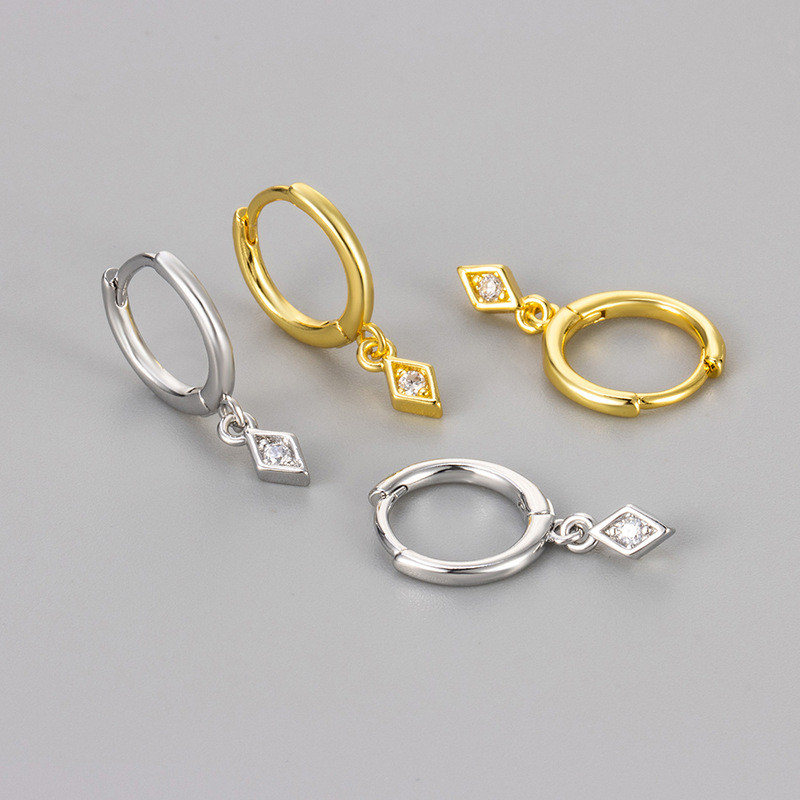 European and American New Style Simple Versatile Earrings for Women, Light Luxury High-end Niche Design Trendy Fashion Zirconia Inlaid Earrings Ear Clips