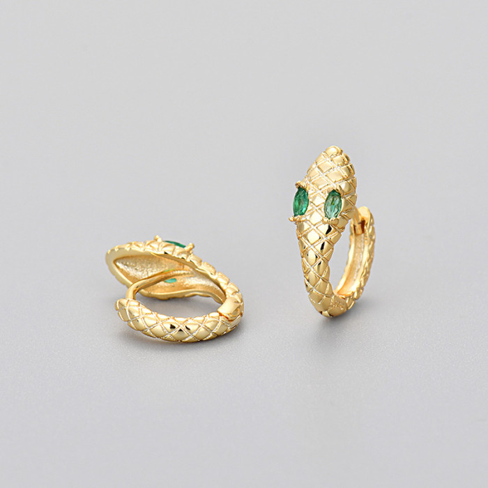 Retro Snake Personality Light Luxury Earrings Niche Texture Hoop Earrings Exotic Snake Shape 9 Earrings Hot Girl Style