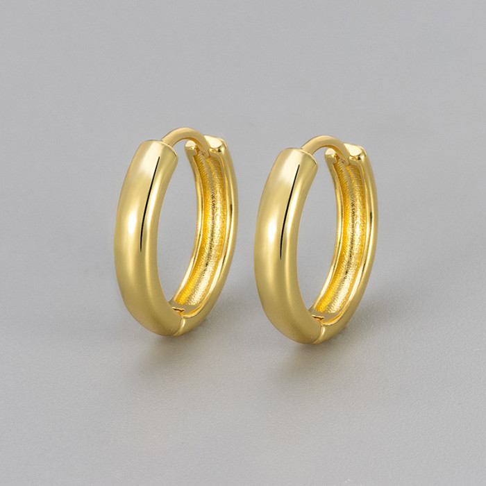 Smooth Circle Earrings Korean Style Simple Small Plain Hoop Earrings Classic Versatile Daily Circle Earrings for Women