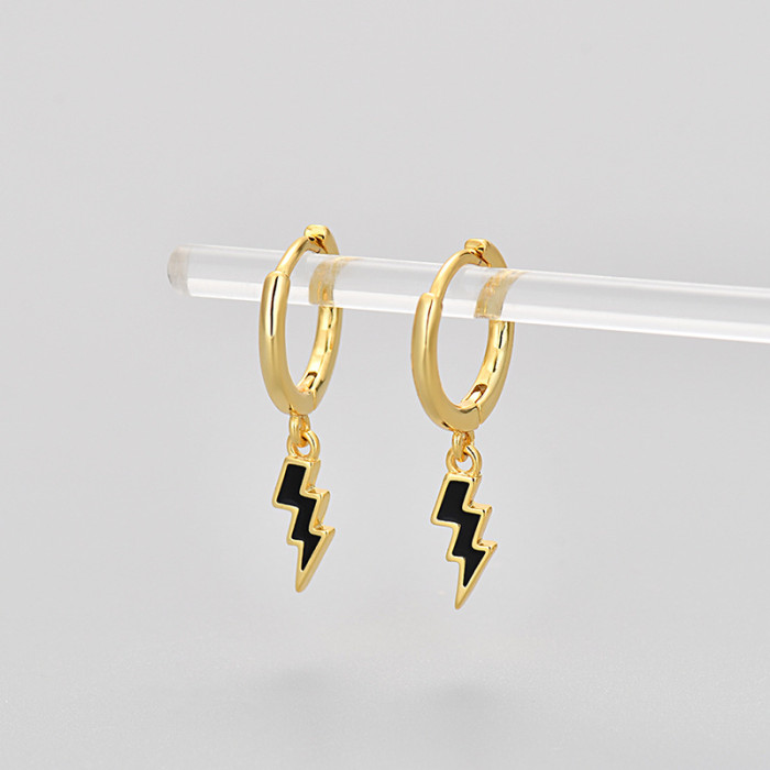 Oil Drop Lightning Earrings High-end Light Luxury Simple Compact Versatile Fashion Women's Exquisite Earrings