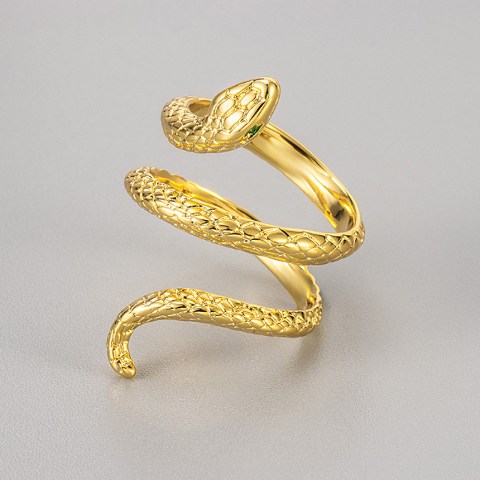 European and American Cross-Border Snake Ring Niche Design Light Luxury High-End Fashion Personality Minimalist Style Index Finger Ring Unique Ring