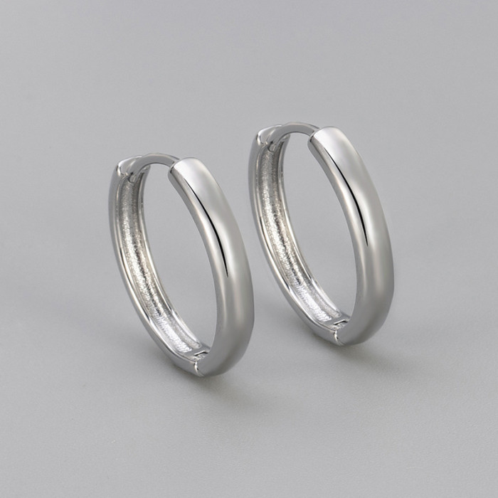 Smooth Circle Earrings Korean Style Simple Small Plain Hoop Earrings Classic Versatile Daily Circle Earrings for Women