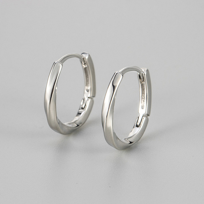 Mobius Earrings for Women New Simple Plain Hoop Earrings Simple Versatile Elegant Personality Niche High-end Sense Stud Earrings