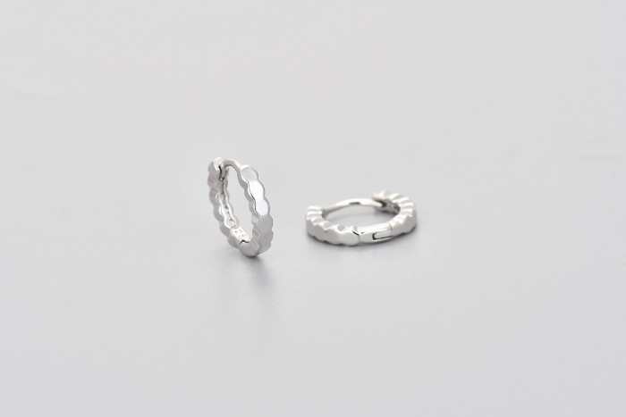 Glossy Polygonal Faceted Earrings Simple Circle Light Luxury High-end Earrings 2024 New Hot-selling Earrings Elegant