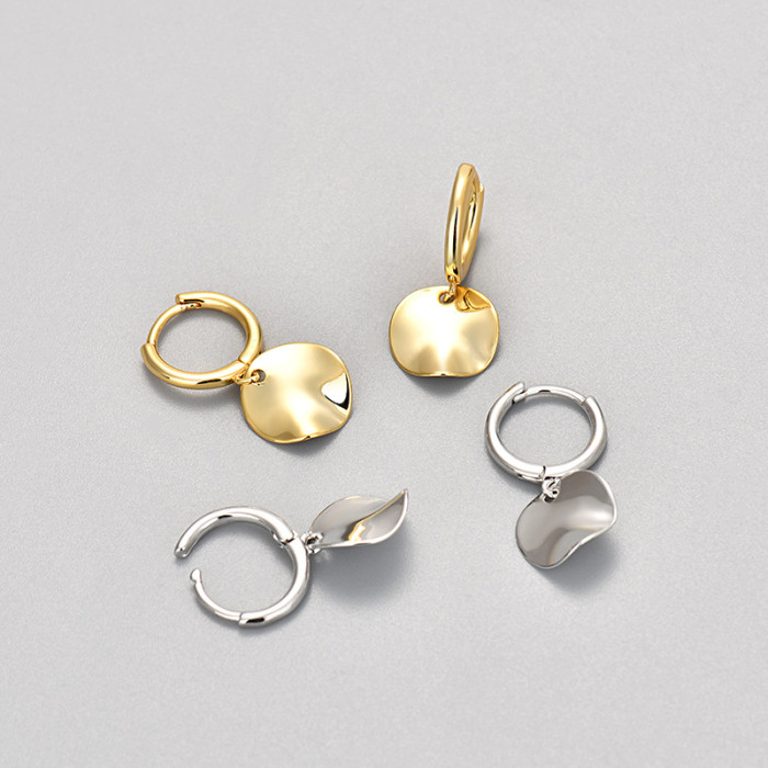 Hot Selling Cross-Border Irregular Round Disc Earrings Niche Design Elegant European and American Trend High-End Fashion Versatile Earrings