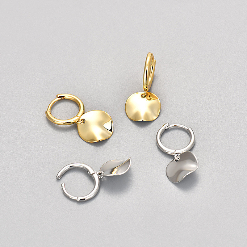 Hot Selling Cross-Border Irregular Round Disc Earrings Niche Design Elegant European and American Trend High-End Fashion Versatile Earrings