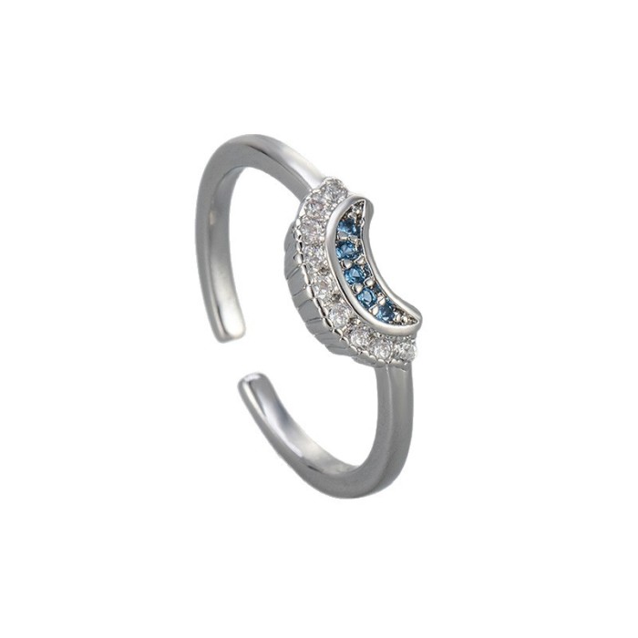 Style Simple Design Sun and Moon Shining Together Layered Two-Tone Unisex Stone-Studded Sun and Moon High-End Feel,...