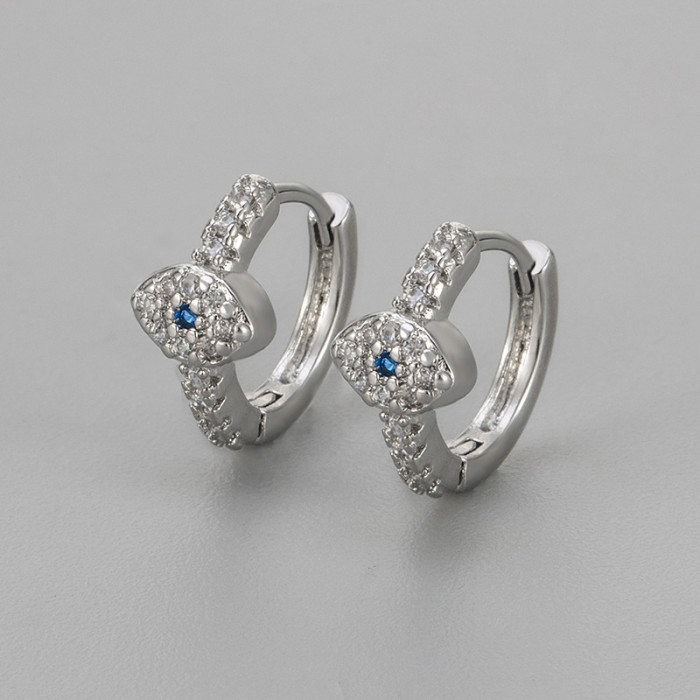New Sparkling Stone Demon Eye Earrings Versatile Light Luxury High-end Niche Design Women's Exquisite Ultra-sparkli...
