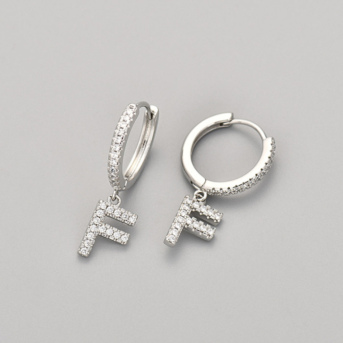 Foreign Trade 26 English Letter Earrings Cross-Border Hot Selling Design Sense Elegant Light Luxury Earrings Ear Jewelry