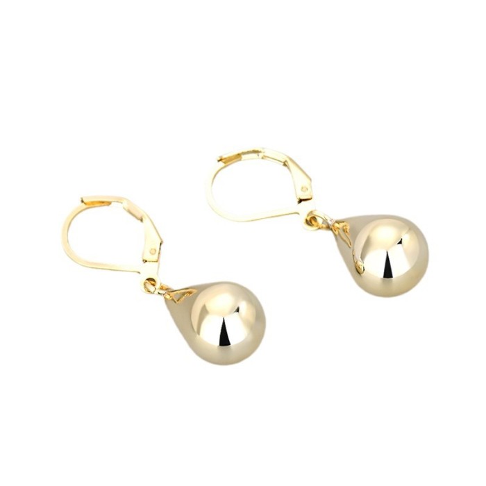 Simple Style Textured Round Ball Hollow Earrings Niche Design Water Drop Pendant Earrings Versatile Fashionable Earrings