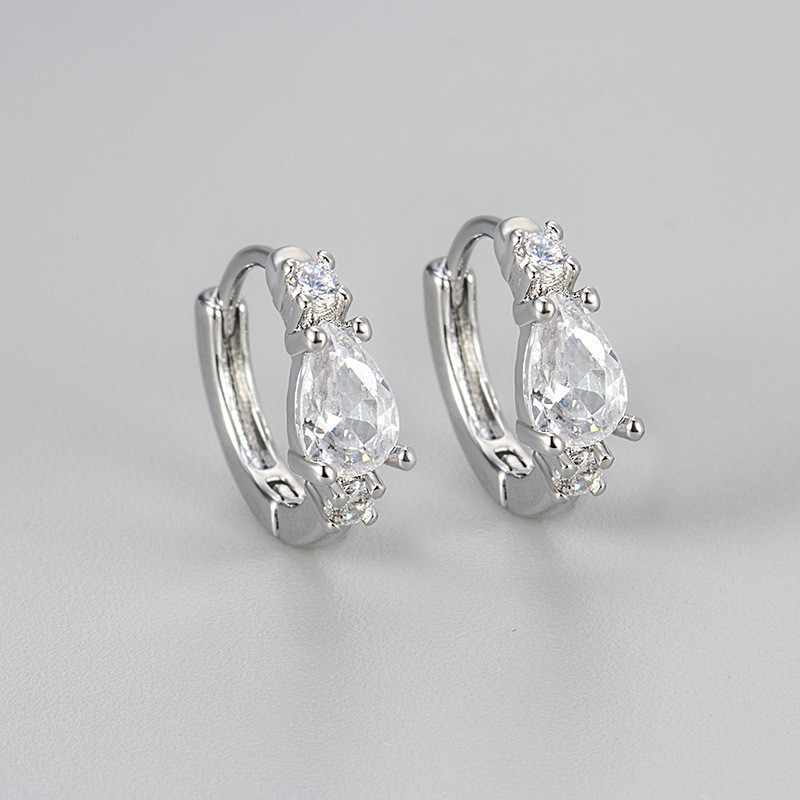 European and American Style Multicolor Zircon Earrings Cross-Border Trade Fresh Style Inlaid Diamond Earrings Elegant Artistic Light Luxury Trendy Earrings for Women