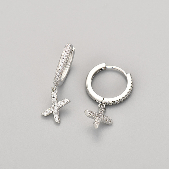 Foreign Trade 26 English Letter Earrings Cross-Border Hot Selling Design Sense Elegant Light Luxury Earrings Ear Jewelry