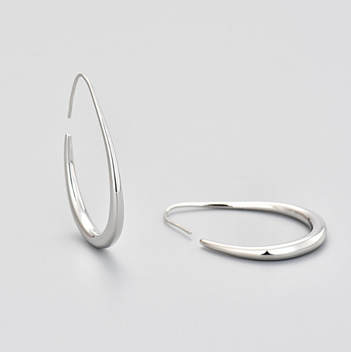 Circle Water Drop Earrings for Women, Unique Hong Kong Style, Simple and Cool Style Stud Earrings, Gold Plated Earrin...