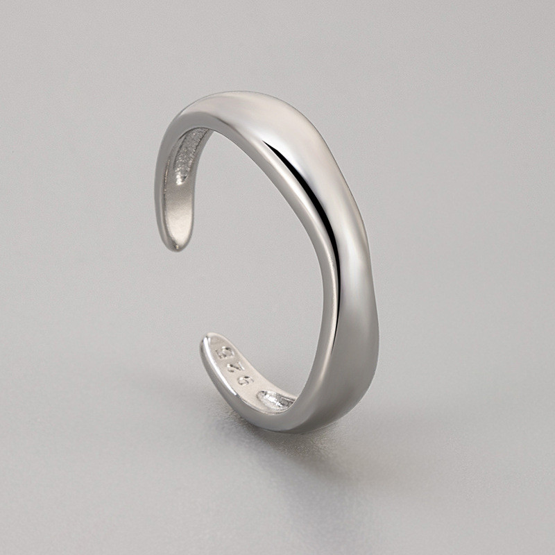 European and American Cross-Border Smooth Plain Open Ring Niche Design Sense High-End Simple Personality Ring Index Finger Couple Rings