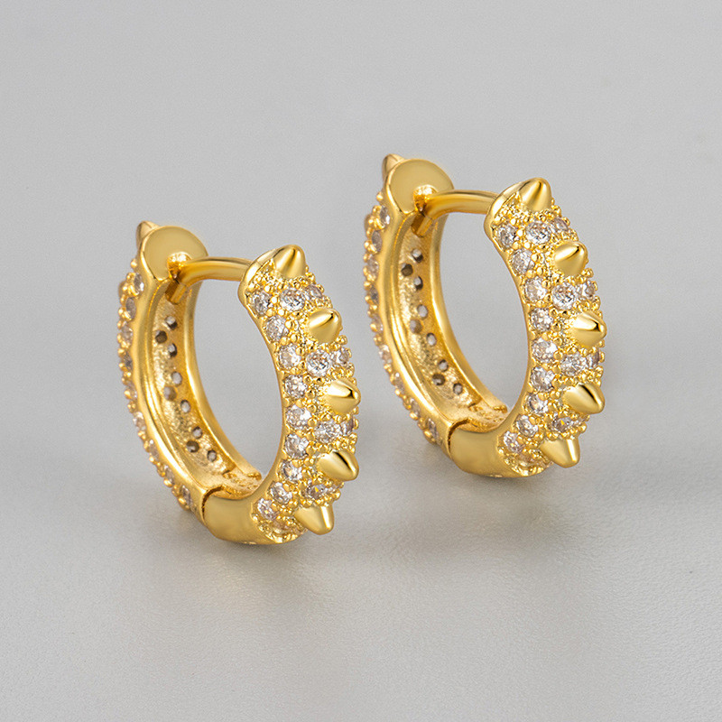 European and American Cross-Border New Rivet Zircon Earrings for Women, Light Luxury Hot-Selling Earrings, Niche Design, High-End Feel, Versatile Earrings