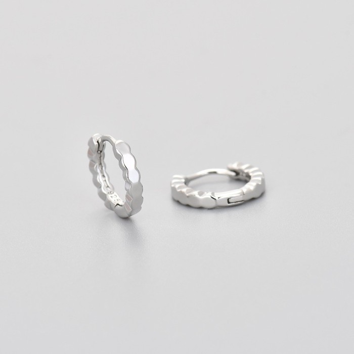 Glossy Polygonal Faceted Earrings Simple Circle Light Luxury High-end Earrings 2024 New Hot-selling Earrings Elegant
