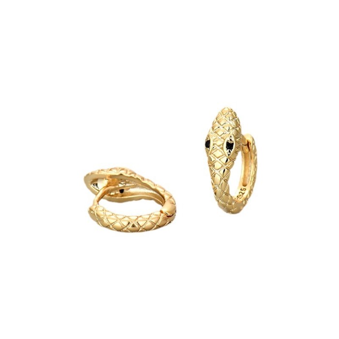 Cross-Border European and American Retro Exaggerated Snake-Shaped Earrings Elegant Small Snake Ear Clips Fashionable Versatile Animal Earrings European and American Style