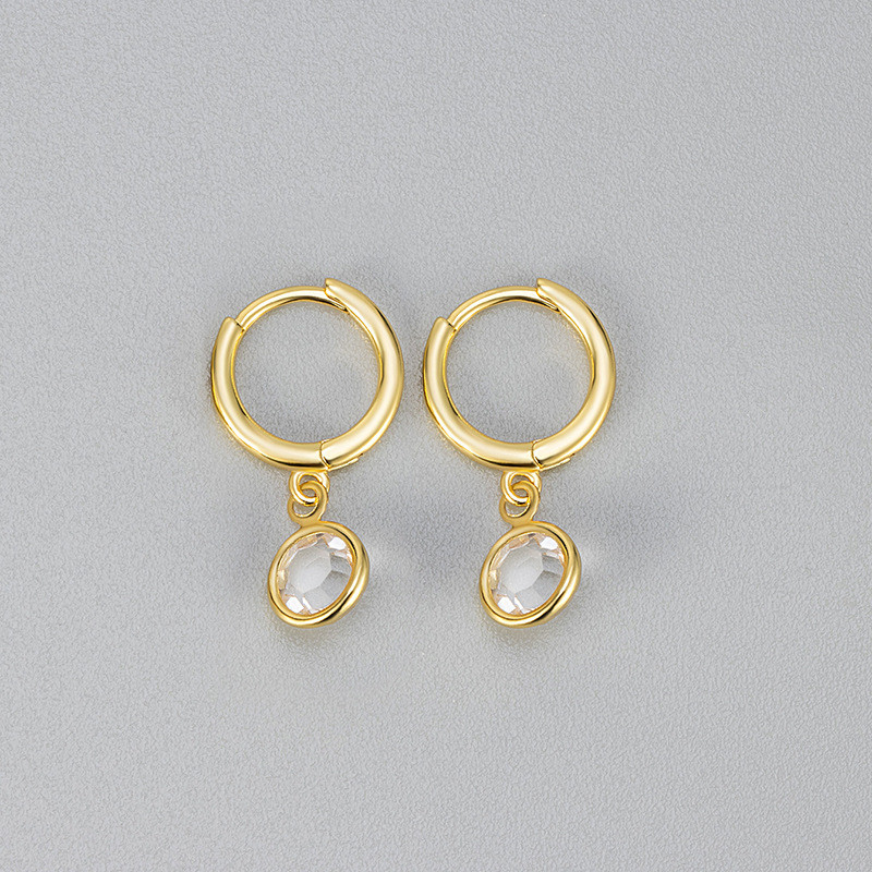 European and American Cross-Border French Retro Personality Inlaid Diamond Earrings 2024 New Design Minimalist Style Light Luxury High-Quality Earrings