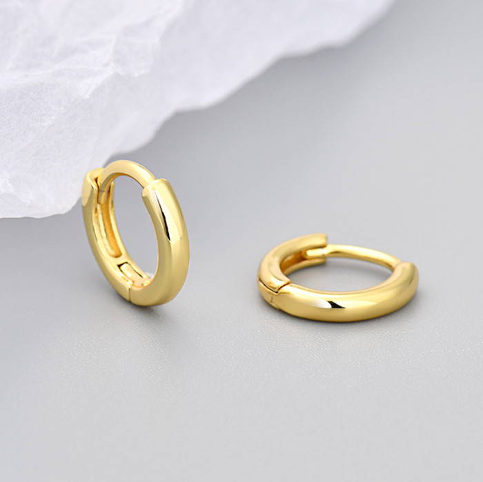 Korean Style Plain Small Hoop Earrings Simple Versatile Sleep-Friendly No Need to Remove Earrings Niche Design High-E...