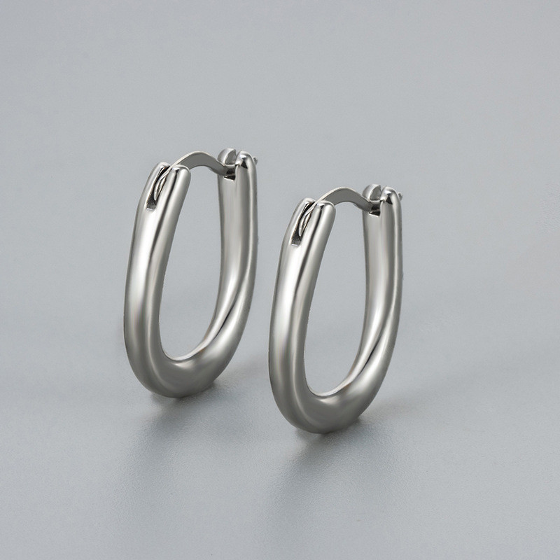 European and American Cross-Border Fashion Earrings for Women, Korean and Japanese Style 2024 New Simple Vintage French Hoop Earrings