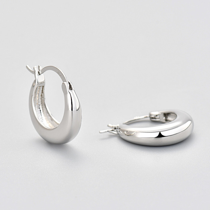 Fashionable Geometric Hoop Earrings Korean Style Fashionable High-end Niche Design Versatile Female Student Water Dro...