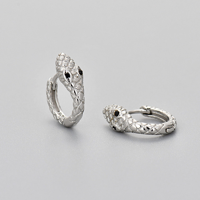 Cross-Border European and American Retro Exaggerated Snake-Shaped Earrings Elegant Small Snake Ear Clips Fashionable Versatile Animal Earrings European and American Style