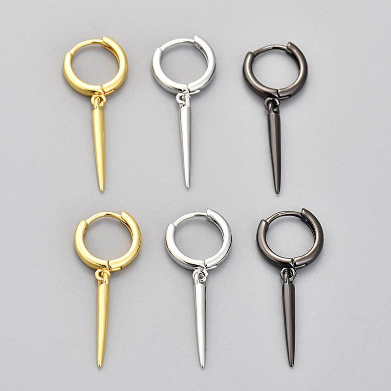 New Cross-Border European and American Style Personality Rivet Ear Cuffs Japanese and Korean Cone Hot-Selling Earrings Simple Versatile Earrings for Women