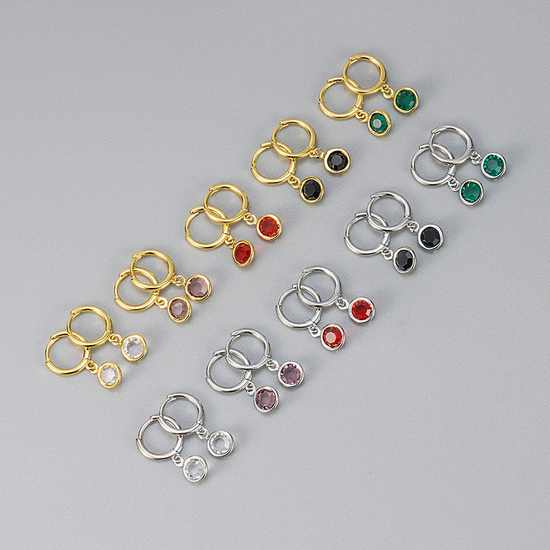 European and American Cross-Border French Retro Personality Inlaid Diamond Earrings 2024 New Design Minimalist Style Light Luxury High-Quality Earrings