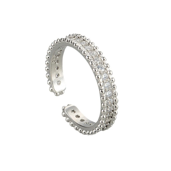 New Fully Stone-Set Design Open Ring for Women, Style, Light Luxury, Elegant, High-end, Niche Fashion, Versatile Ring fo...